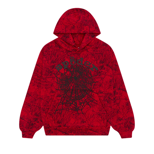 Sp5der OG Tree Camo Hoodie 'Red'