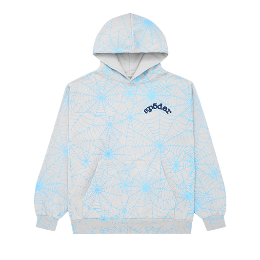 Sp5der AOP Web Hoodie 'Heather Grey'