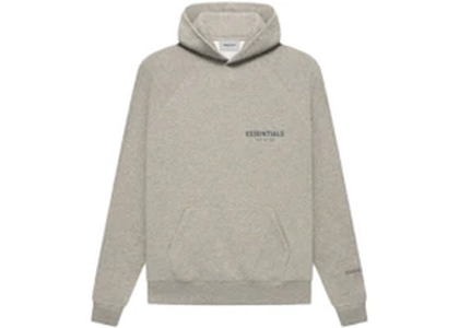 Fear of God Essentials Core Collection Pullover Hoodie Dark Heather Oatmeal FW21