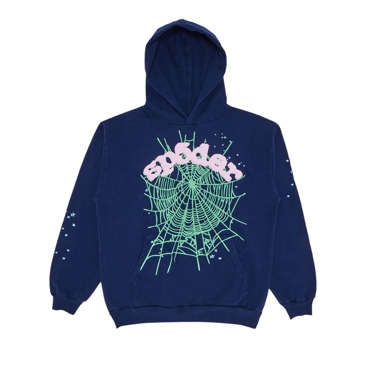 Sp5der OG Web Hoodie Navy/Pink