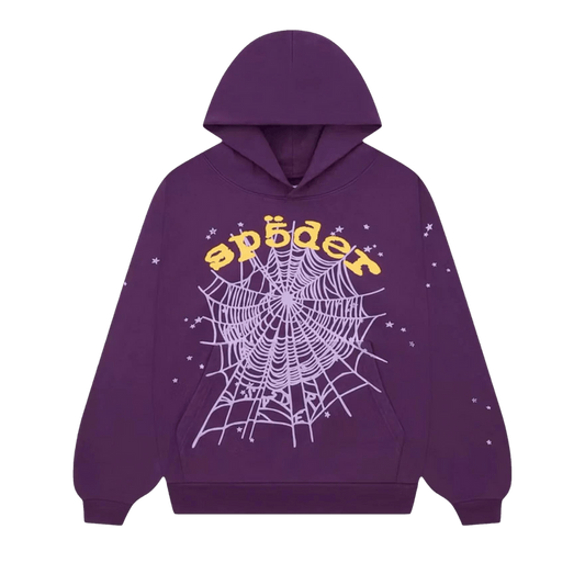 Sp5der Star OG Web V2 Hoodie Purple